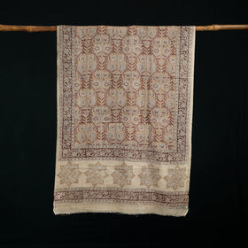 Pure Merino Wool Stole in Pedana Kalamkari Block Prints 67