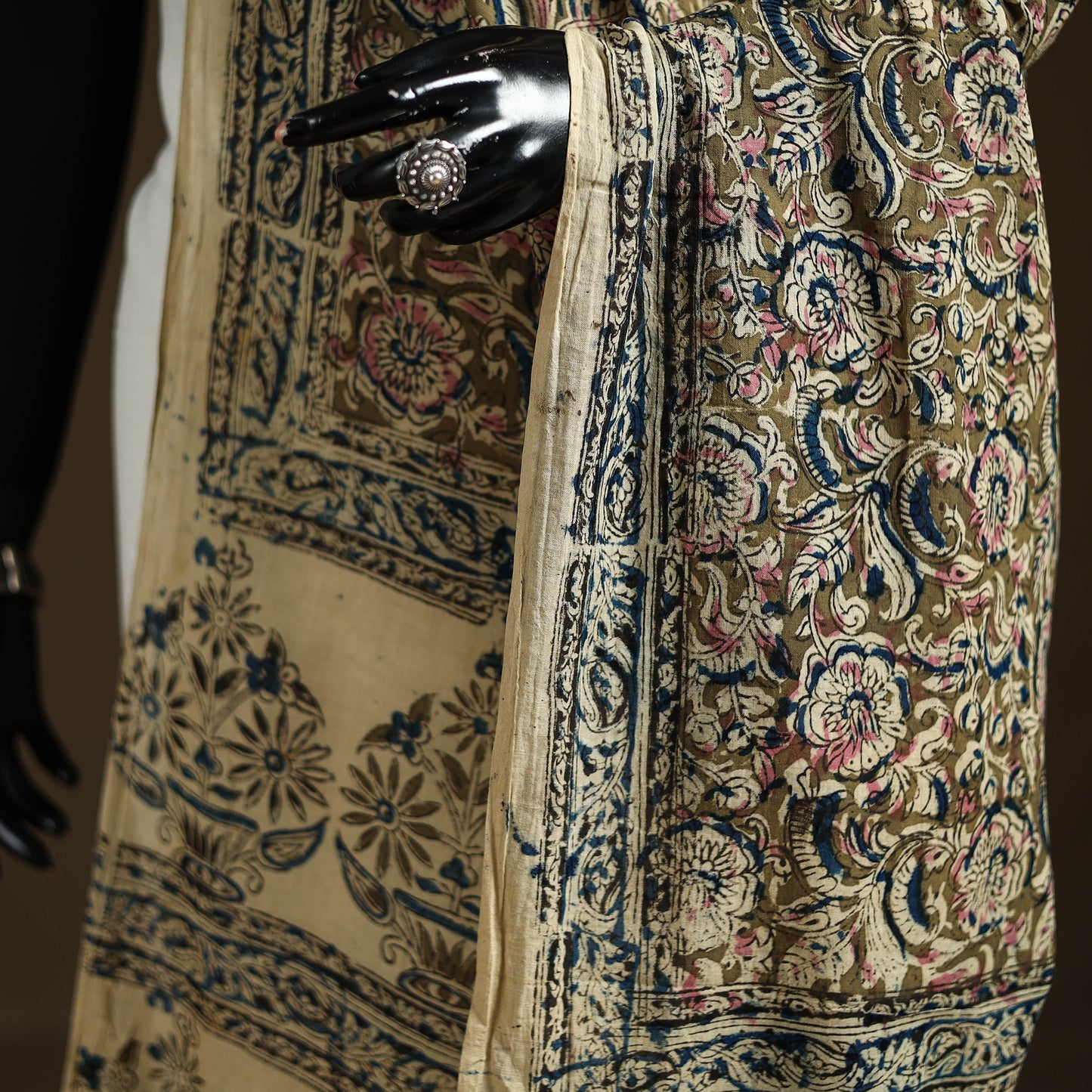 Kalamkari Hand Block Print Natural Dyed Cotton Dupatta 26