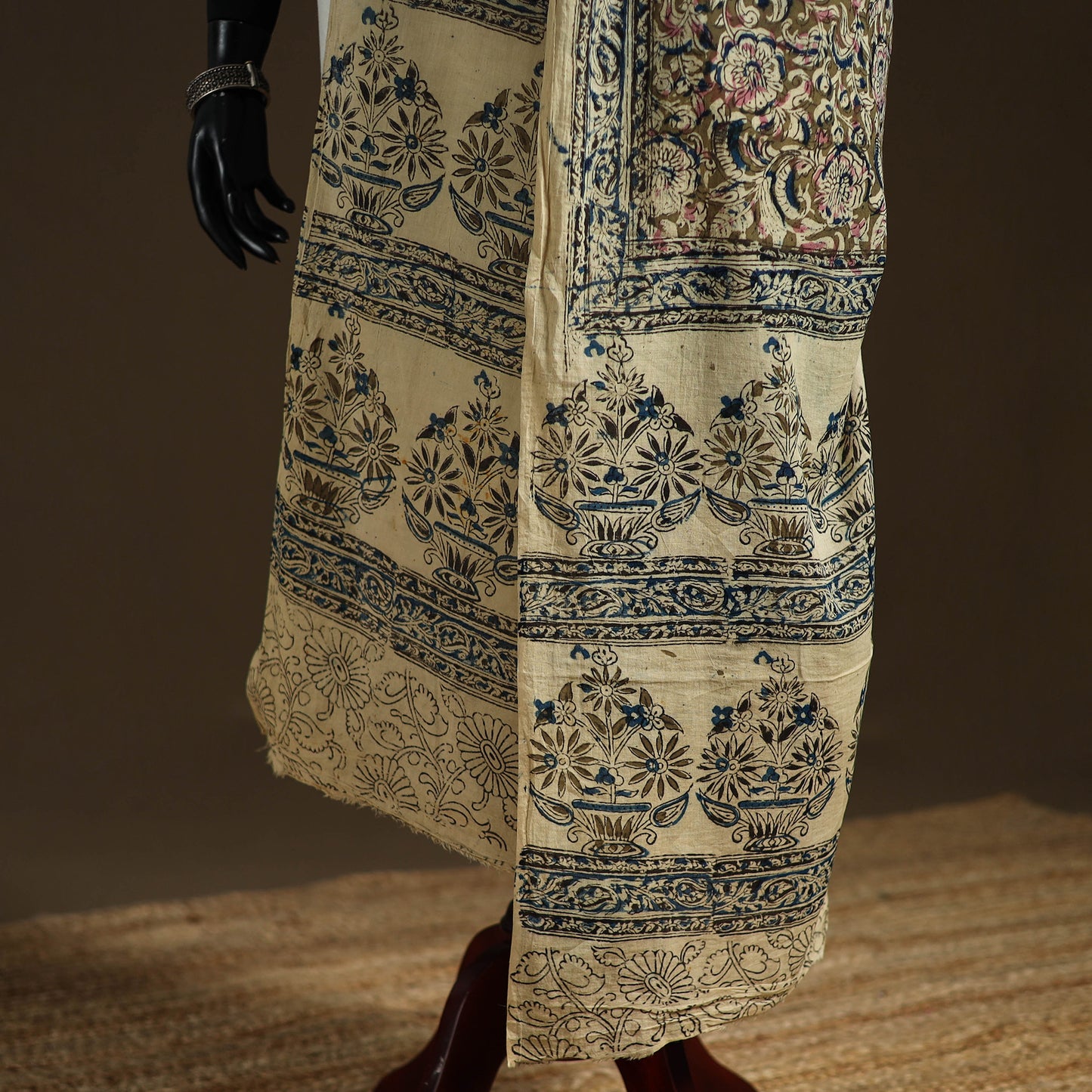 Kalamkari Hand Block Print Natural Dyed Cotton Dupatta 26