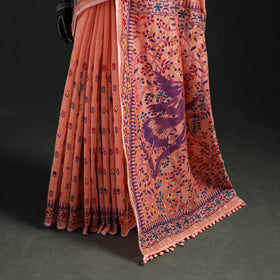 Hand Embroidered Chapa Work Silk Cotton Saree 23
