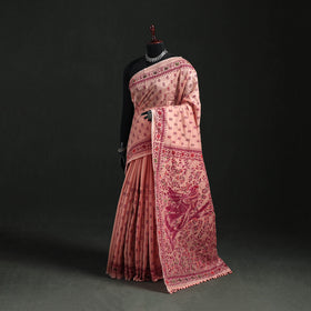 Hand Embroidered Chapa Work Silk Cotton Saree 24