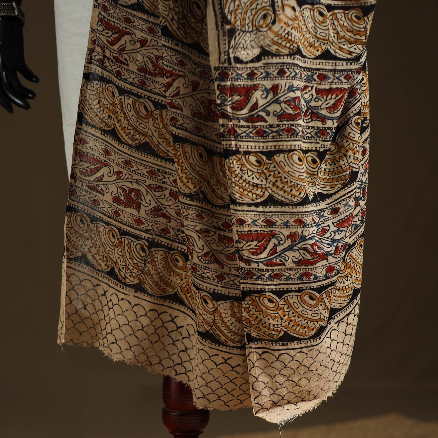 Kalamkari Hand Block Print Natural Dyed Cotton Dupatta 27