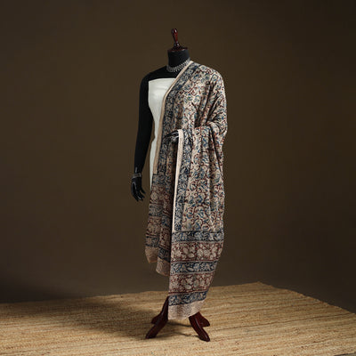 Kalamkari Hand Block Print Natural Dyed Cotton Dupatta 28