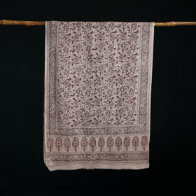 Pure Merino Wool Stole in Pedana Kalamkari Block Prints 59