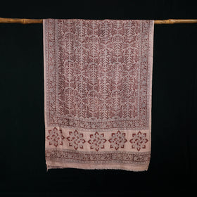 Pure Merino Wool Stole in Pedana Kalamkari Block Prints 57