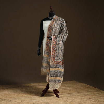 Kalamkari Hand Block Print Natural Dyed Cotton Dupatta 29