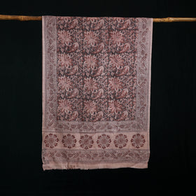 Pure Merino Wool Stole in Pedana Kalamkari Block Prints 55