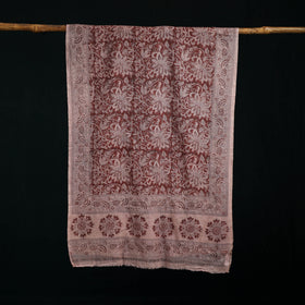 Pure Merino Wool Stole in Pedana Kalamkari Block Prints 54