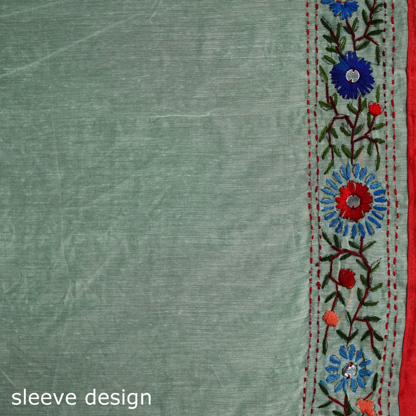 Hand Embroidered Chapa Work Silk Cotton Saree 25