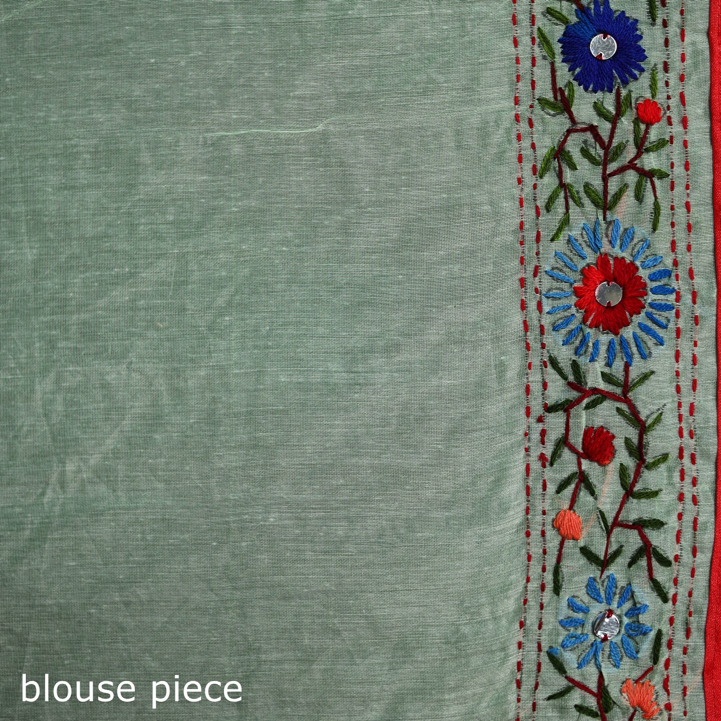 Hand Embroidered Chapa Work Silk Cotton Saree 25