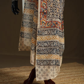 Kalamkari Hand Block Print Natural Dyed Cotton Dupatta 29