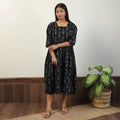 Black - Pochampally Ikat Weave Cotton Dress 09