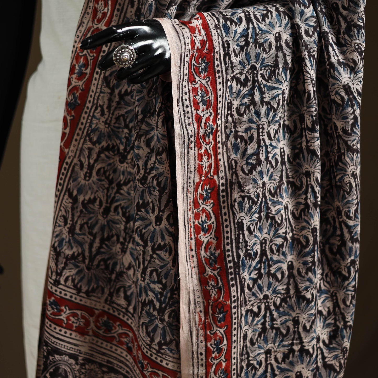 Kalamkari Hand Block Print Natural Dyed Cotton Dupatta 30