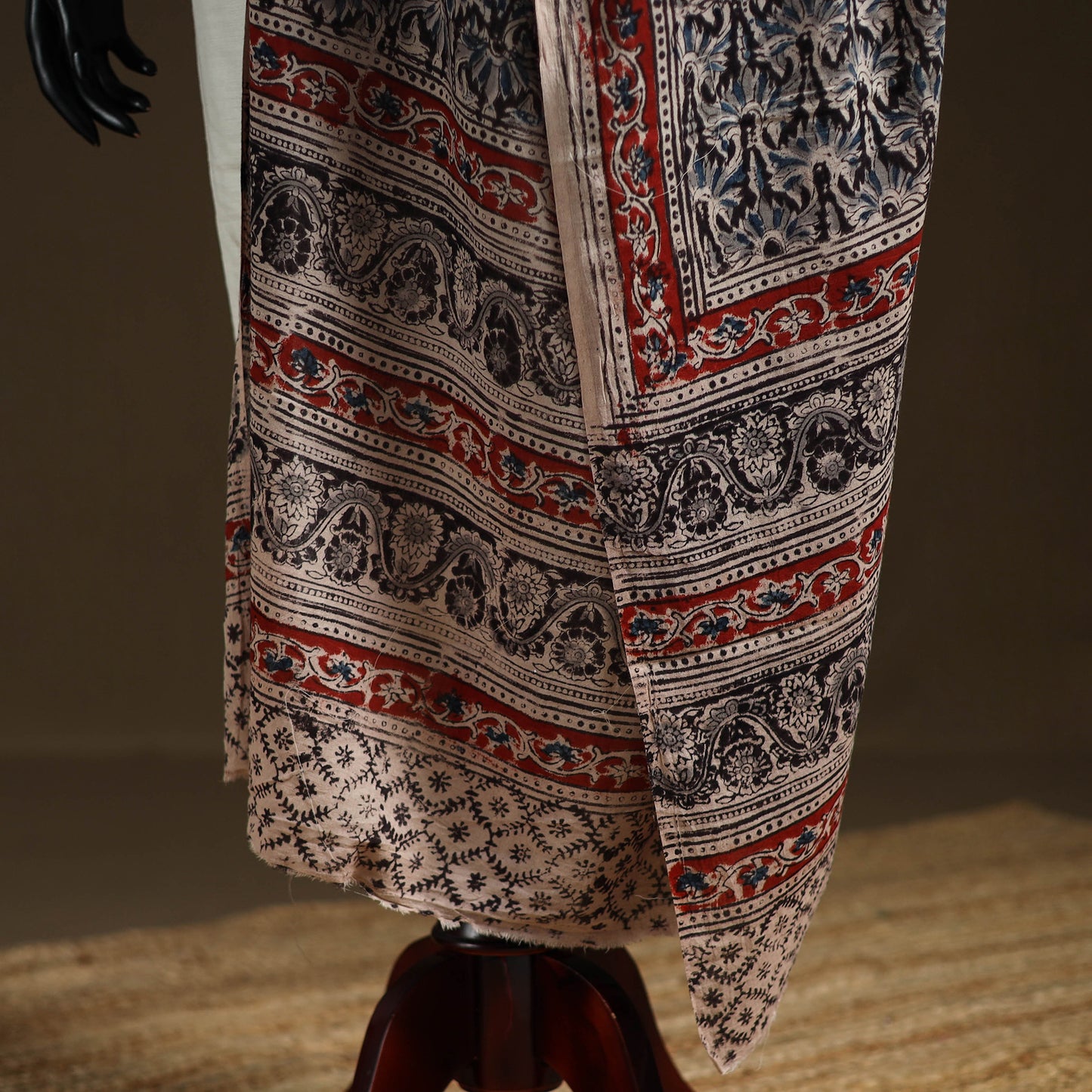 Kalamkari Hand Block Print Natural Dyed Cotton Dupatta 30