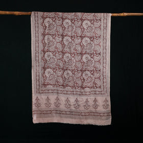 Pure Merino Wool Stole in Pedana Kalamkari Block Prints 46