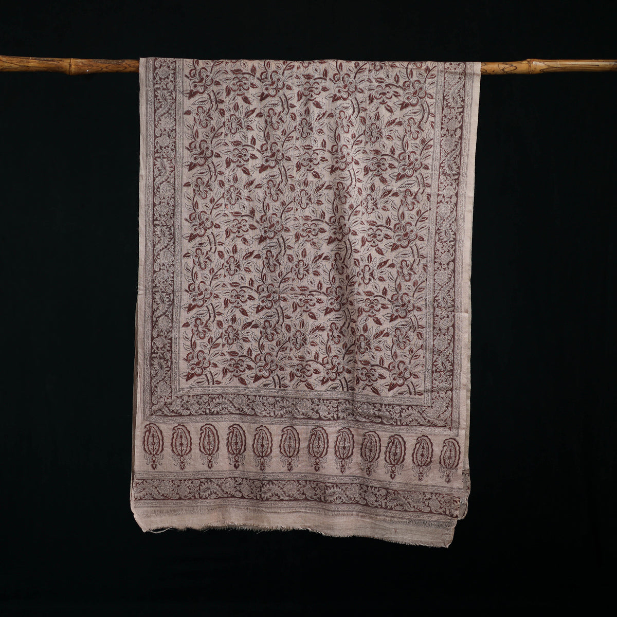 Pure Merino Wool Stole in Pedana Kalamkari Block Prints 43