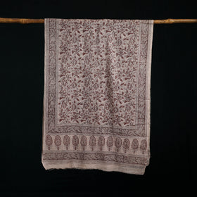 Pure Merino Wool Stole in Pedana Kalamkari Block Prints 43