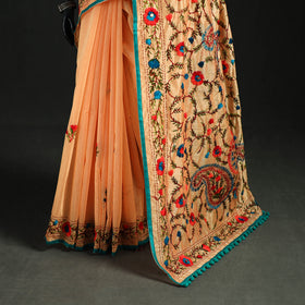 Hand Embroidered Chapa Work Silk Cotton Saree 27