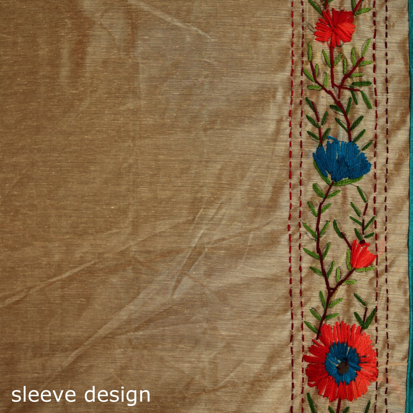 Hand Embroidered Chapa Work Silk Cotton Saree 27