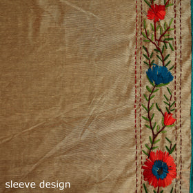 Hand Embroidered Chapa Work Silk Cotton Saree 27