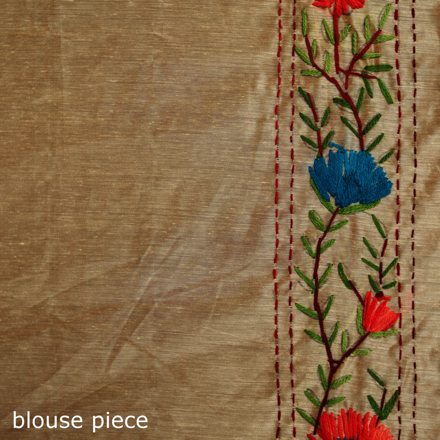 Hand Embroidered Chapa Work Silk Cotton Saree 27