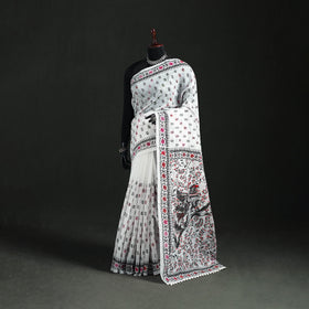 Hand Embroidered Chapa Work Silk Cotton Saree 28