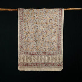 Pure Merino Wool Stole in Pedana Kalamkari Block Prints 40