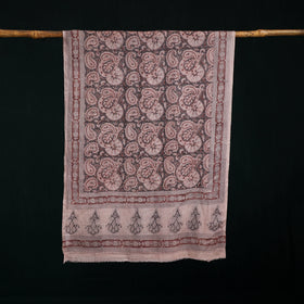 Pure Merino Wool Stole in Pedana Kalamkari Block Prints 39