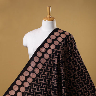 Black - Natural Dyed Cotton Block Print Ajrakh Fabric 23