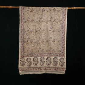 Pure Merino Wool Stole in Pedana Kalamkari Block Prints 38