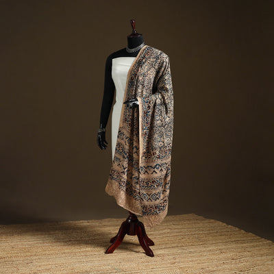 Kalamkari Hand Block Print Natural Dyed Cotton Dupatta 33