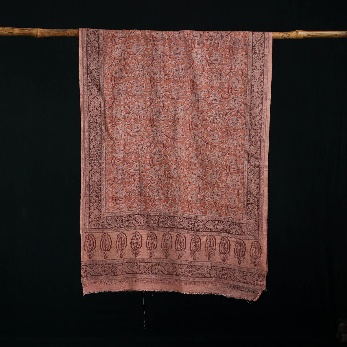 Pure Merino Wool Stole in Pedana Kalamkari Block Prints 36