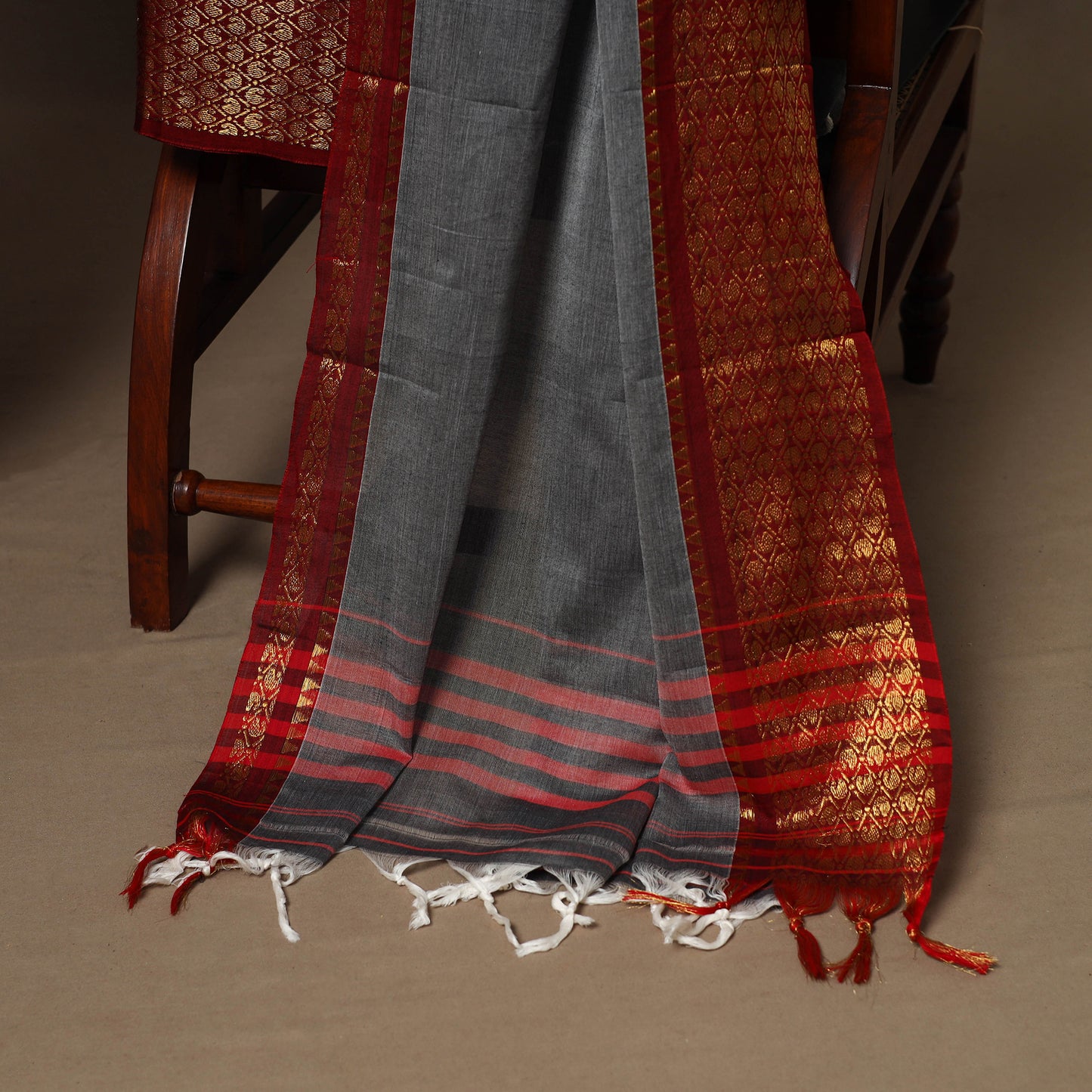 Grey - 3pc cotton unstitched dharwad dress material