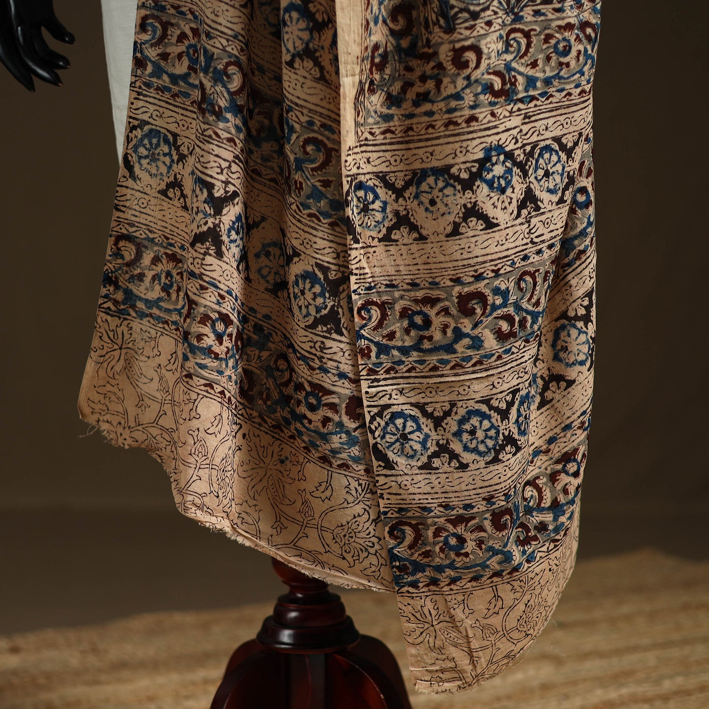 Kalamkari Hand Block Print Natural Dyed Cotton Dupatta 33