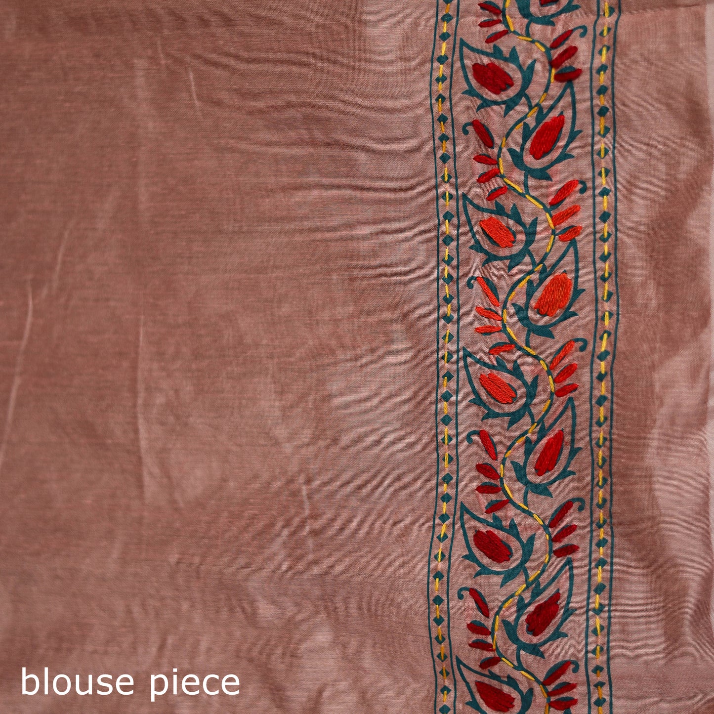 Hand Embroidered Chapa Work Silk Cotton Saree 29