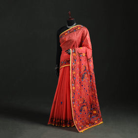 Hand Embroidered Chapa Work Silk Cotton Saree 30