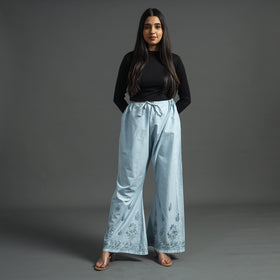  Lucknow Chikankari Hand Embroidery Cotton Palazzo 