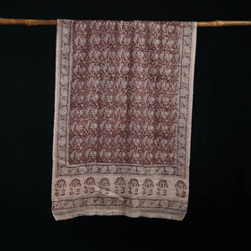 Pure Merino Wool Stole in Pedana Kalamkari Block Prints 26