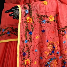 Hand Embroidered Chapa Work Silk Cotton Saree 30