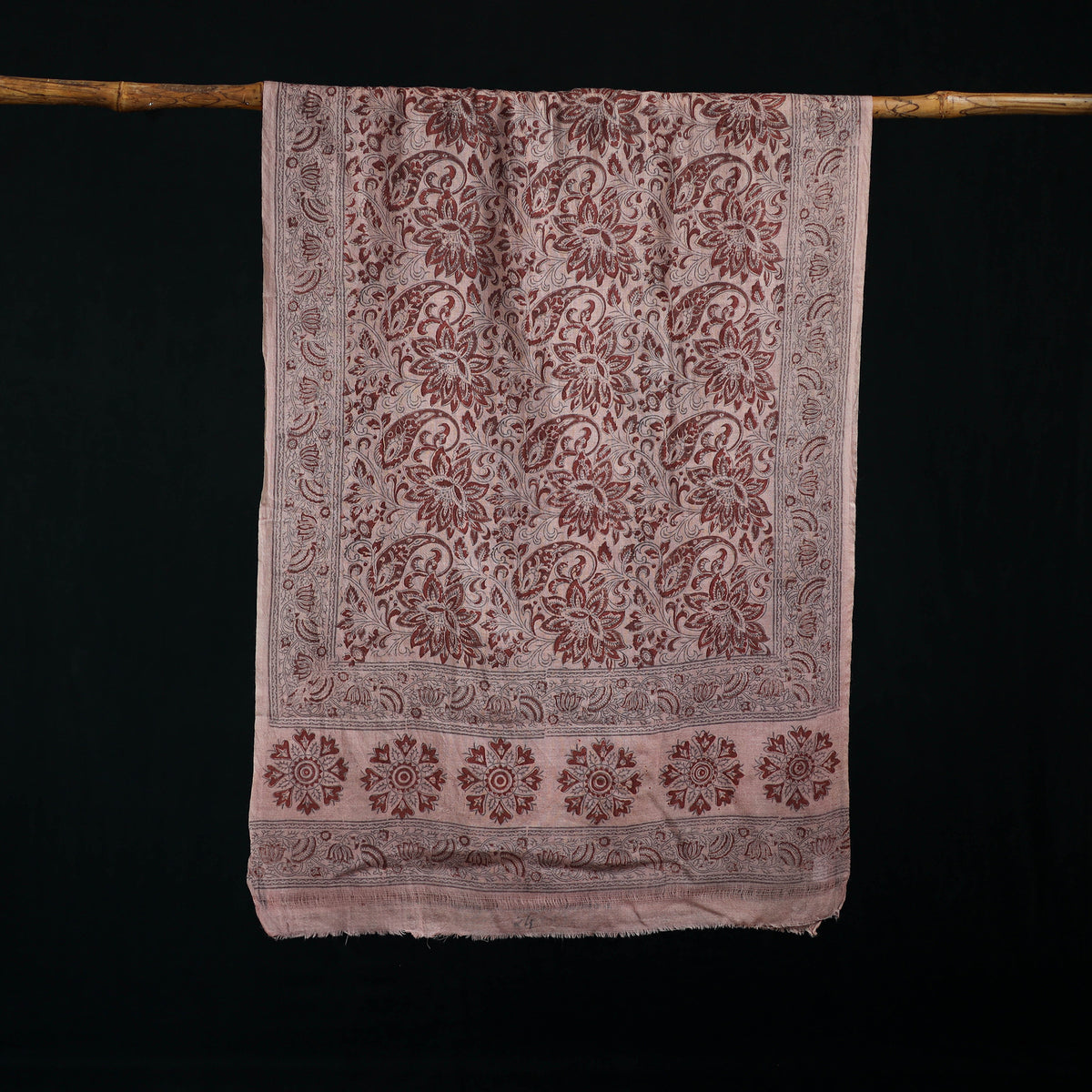 Pure Merino Wool Stole in Pedana Kalamkari Block Prints 25