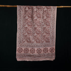 Pure Merino Wool Stole in Pedana Kalamkari Block Prints 25