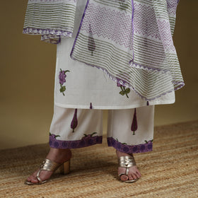 Sanganeri Hand Block Print Cotton Suit Set with Dupatta for women 01