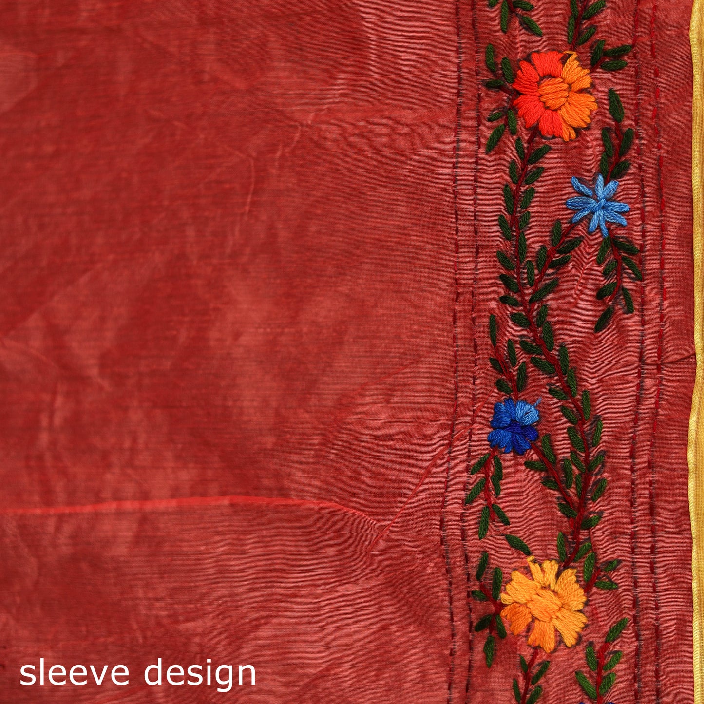 Hand Embroidered Chapa Work Silk Cotton Saree 30