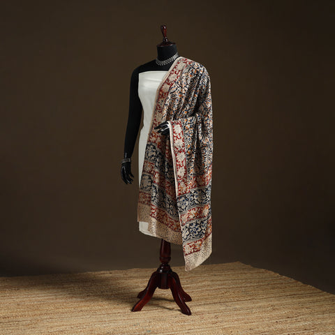 Kalamkari Hand Block Print Natural Dyed Cotton Dupatta 37