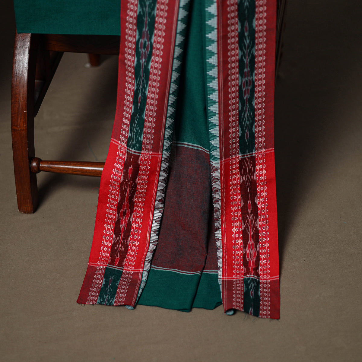 Sanganeri Block Print Cotton Unstitched Dress Material: Kurta, Bottom & Dupatta with Jewellery 56
