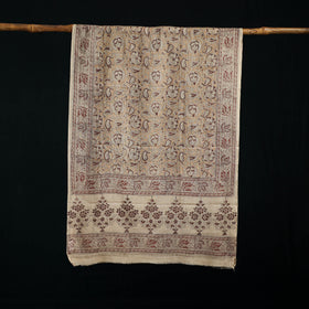 Pure Merino Wool Stole in Pedana Kalamkari Block Prints 18