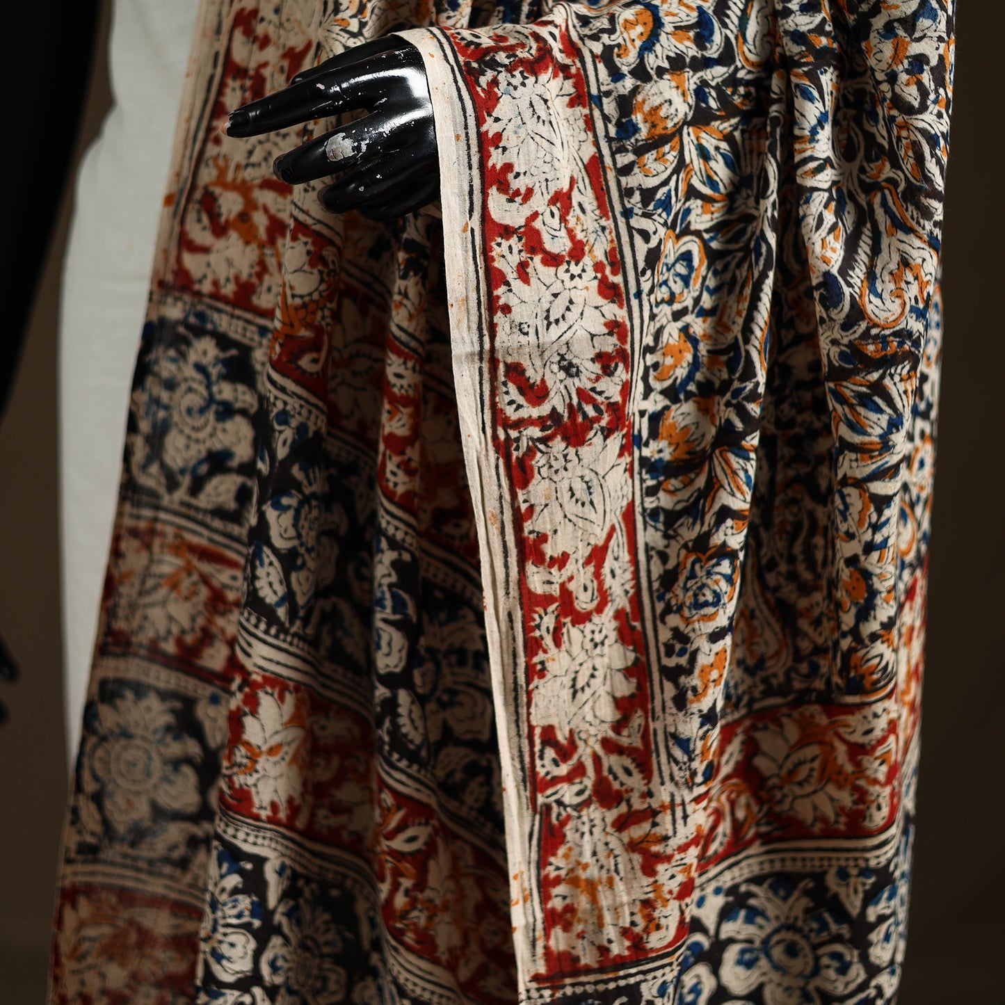 Kalamkari Hand Block Print Natural Dyed Cotton Dupatta 37