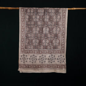 Pure Merino Wool Stole in Pedana Kalamkari Block Prints 19