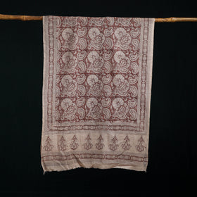 Pure Merino Wool Stole in Pedana Kalamkari Block Prints 17