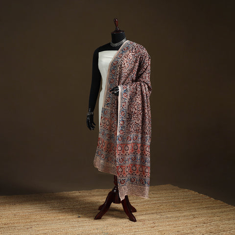 Kalamkari Hand Block Print Natural Dyed Cotton Dupatta 38